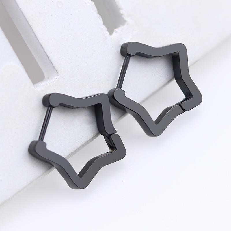 Ювелирные изделия, подарок на вечеринку, новая мода для мужчин и женщин, модные серьги-кольца с геометрическим рисунком, мини-черные, серебристые, золотые, в стиле панк, нержавеющая сталь, 1 пара