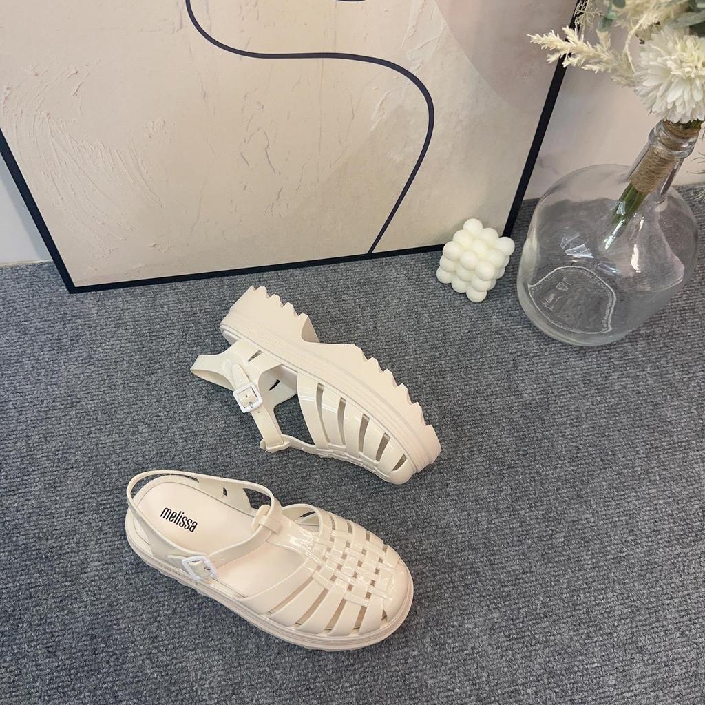 Женские плетеные римские сандалии на толстой подошве с высоким каблуком Melissa – Модные и универсальные, лето 2024.