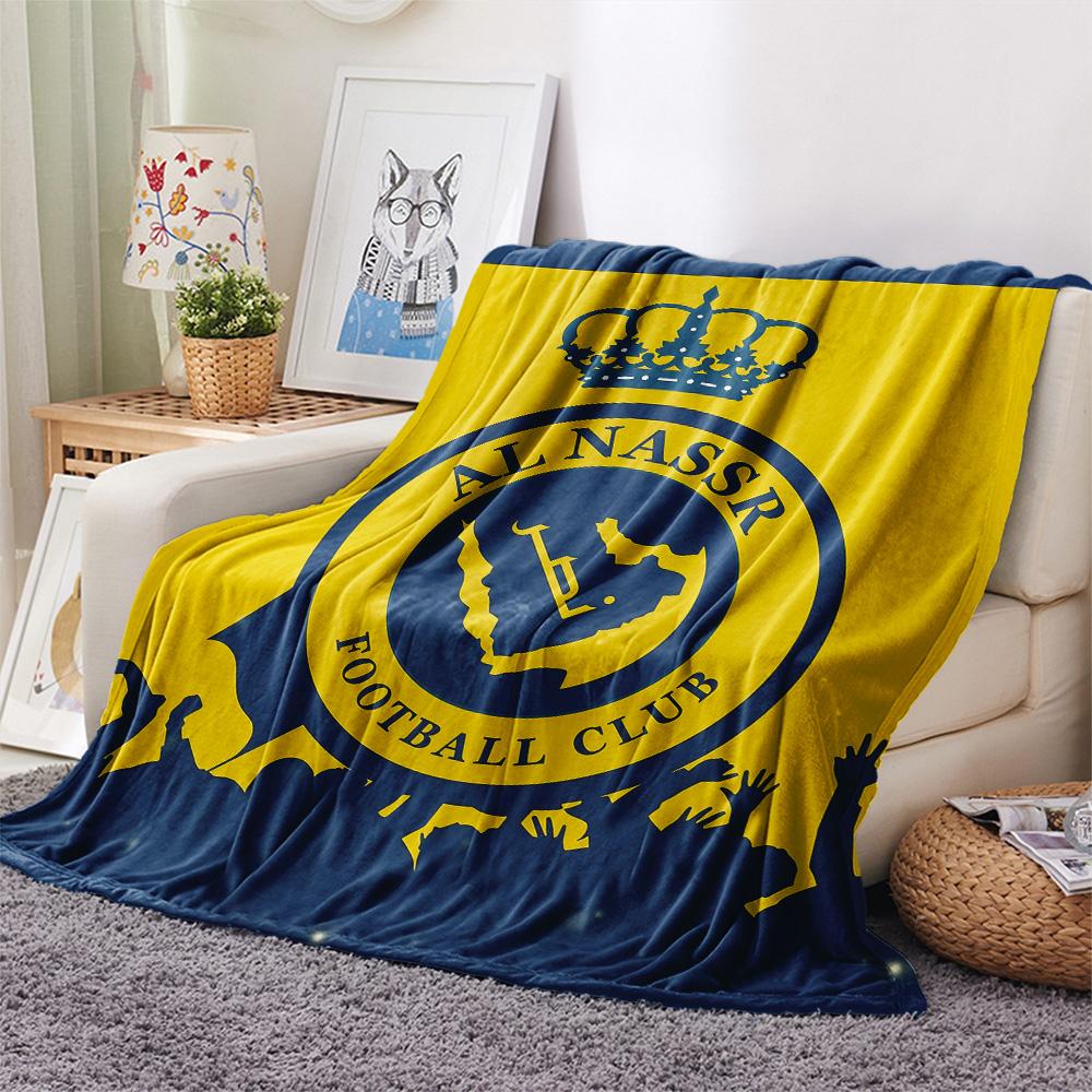 Al Nassr FC Print Flannel Blanket, High quality Comfortable for All Seasons, Home Decor, Warmth and Comfort