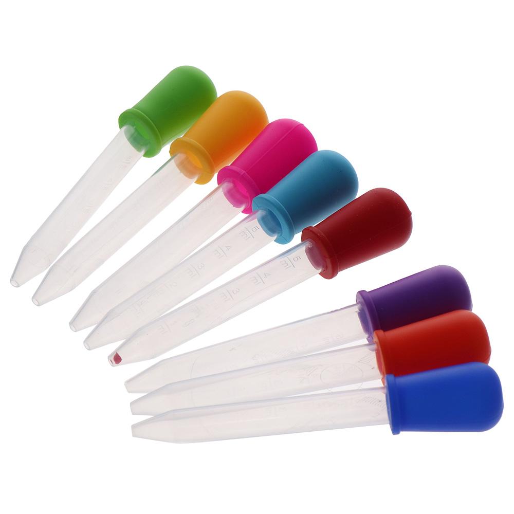 8Pcs Clear 5ml Straw Dropper 8 Colors Transfer Eyedropper Silicone Plastic Pipettes  Oil Science