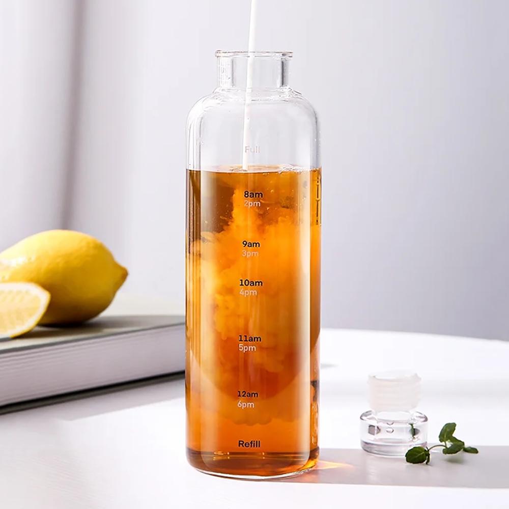 500ml Water Bottle With Time Marker Large Capacity Sports Water Bottle Plastic Clear Milk Juice Bottle Birthday Gift