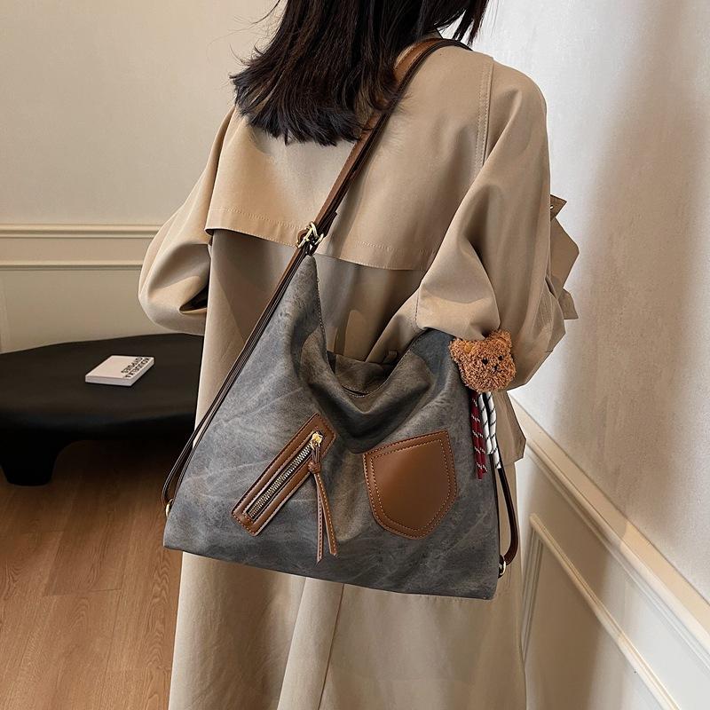 Premium Sense Retro Messenger Bag Women's 2025 Autumn and Winter Casual Versatile Single Shoulder Large Capacity Commuter Tote Bag