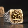 Серебряное кольцо 925 пробы Viking Valknut Модное мужское кольцо Одиночное кольцо Панк Модные украшения