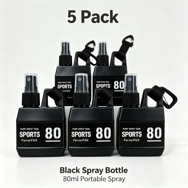 80ml HDPE Empty Spray Bottle with Carabiner Hook Portable Atomizer for Camping Hiking Mosquito Repellent 4