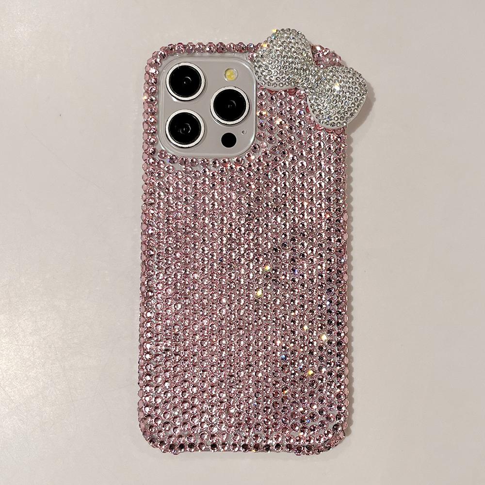 3D Чехол-бампер с блестками, бантом и кристаллами для iPhone 13 12 15 14 16 Plus 17Pro 17 Pro Max Air 11, противоударный, блестящий