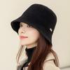 Стиль Для Девочек Подарок Однотонная AB Вязаная Шапка Шапка Рыбака Панама Шапка-Ведро с Буквой