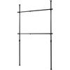 Tension Pole Clothes Rack, Black, Width 97.5-166cm, Height 140-280cm, Double, Extendable, WJ-775(BK)