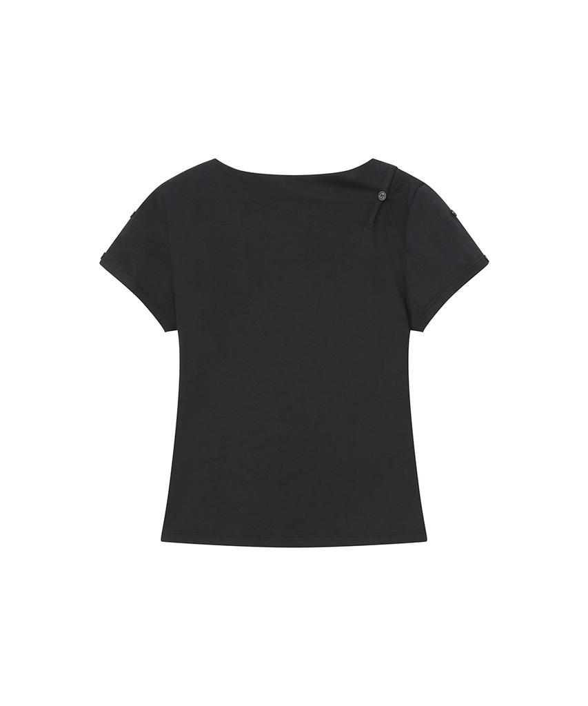 MISEKI SEOUL Diagonal Open Short Sleeve Black