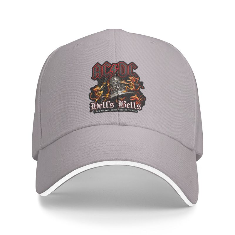 Classic Unisex AC DC Hells Bells Baseball Cap Adult Rock Heavy Metal Adjustable Dad Hat Men Women Outdoor