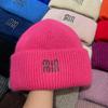 [Rabbit Fur] Min Thickened And Enlarged Double-Folded Edge Small Knitted Hat Winter Warm Plush Hat