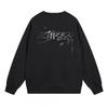 Classic Print Hoodie Mens Loose Fit Crewneck Cotton Sweatshirt Casual Wear