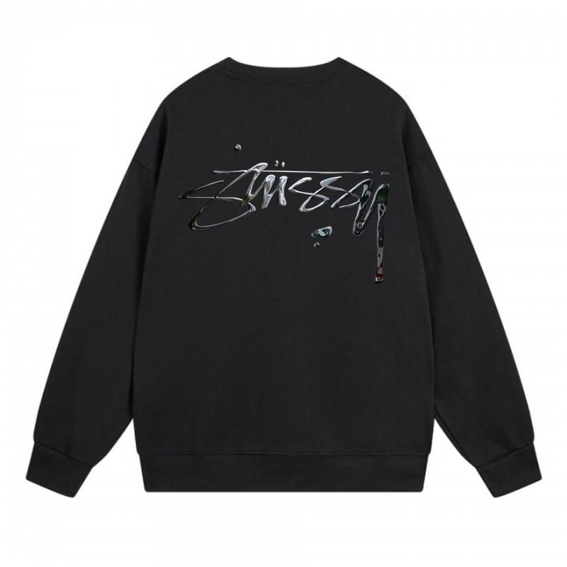 Classic Print Hoodie Mens Loose Fit Crewneck Cotton Sweatshirt Casual Wear