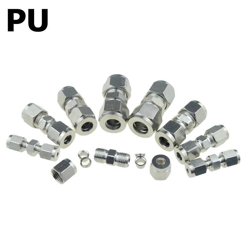 SUS 304 Compression Ferrule Pipe Fitting 6mm 8 10 12mm Conversion Adapter 1/4 1/2 Tube Stainless Steel Coupler Connector YDF-LOK