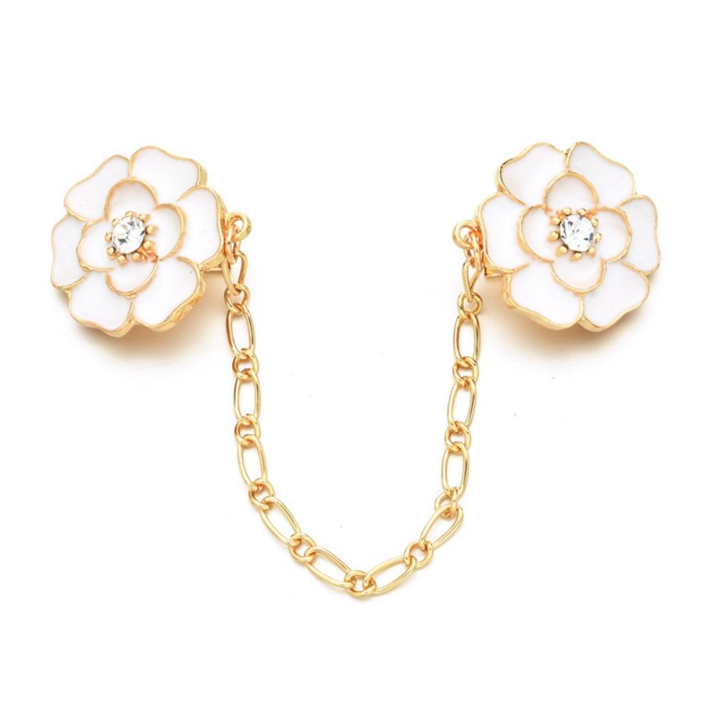 3Pcs 2023 New Cloak Brooch Vintage Flower Chain Cardigan Clip Sweater Clip Waist Clip Pointed Clip