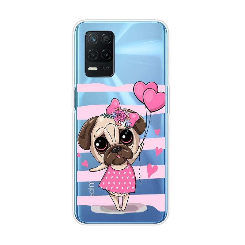 Cartoon Cute Pug Dog For Realme 8 8i V3 V5 GT Neo Flash Edition Explorer Master Neo2 Narzo 30 50i 50A C21Y Phone Case