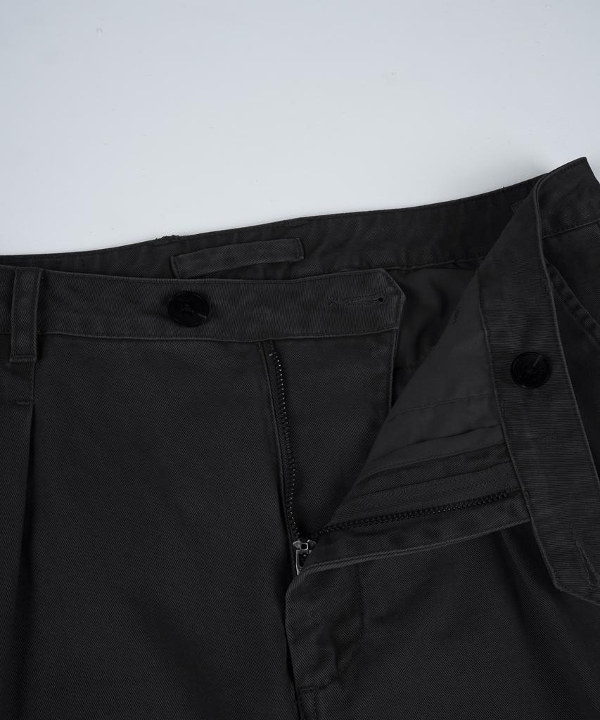 BIRBANTE Хлопковые брюки чинос с двойной складкой, garment-washed твил - Черный темно-синий