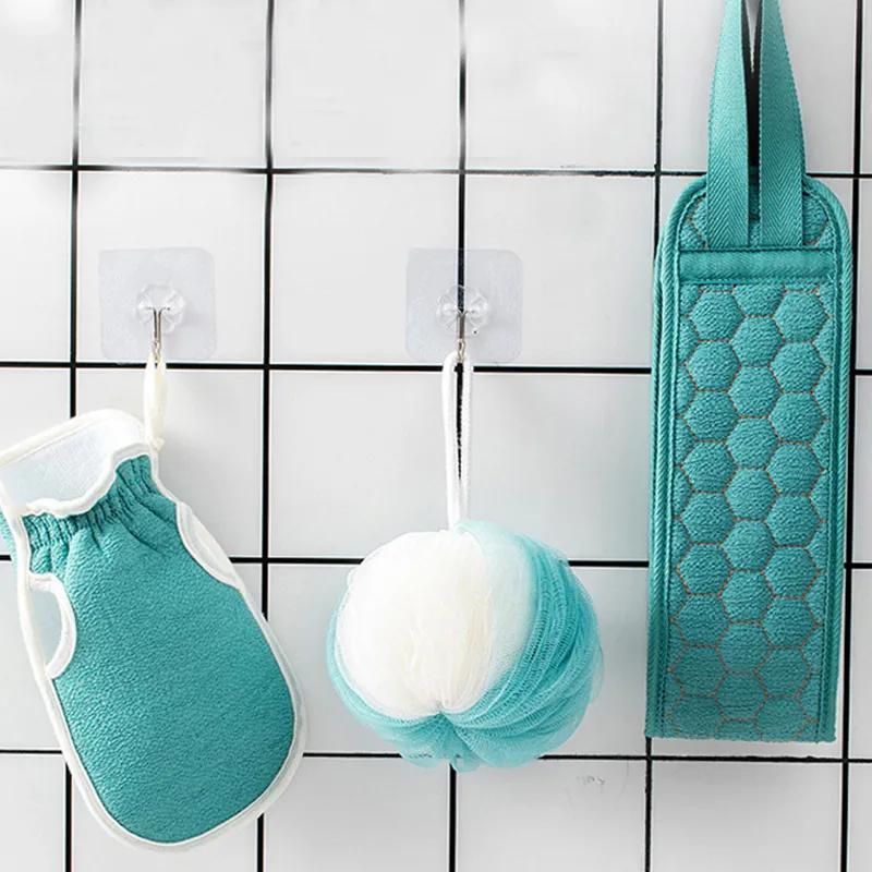 Набор из трех полотенец для растирания, банные принадлежности, длинное полотенце для растирания спины, чистое тело, гладкая кожа, банные перчатки, набор для душа с цветами YLE226