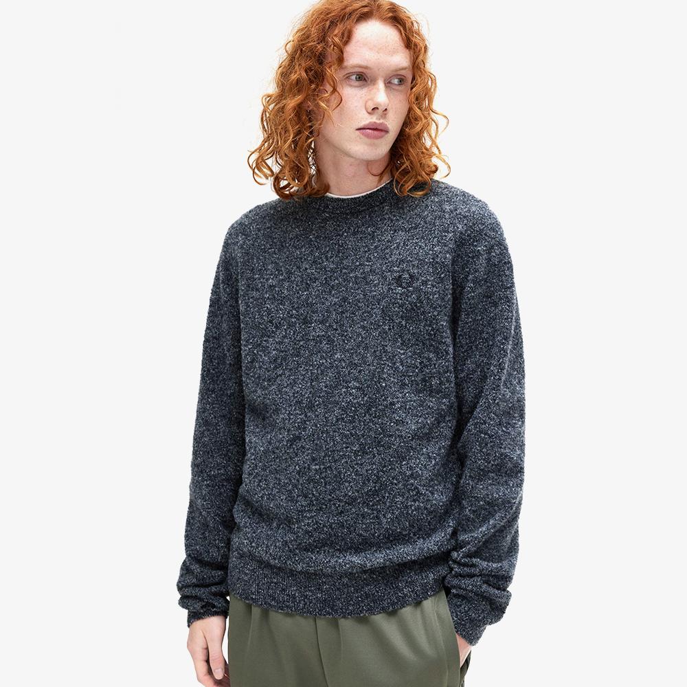 Fred Perry [Спорт] Круглый вырез, вязаный джемпер с петлистой пряжей (X55) Afpm243K553-X55