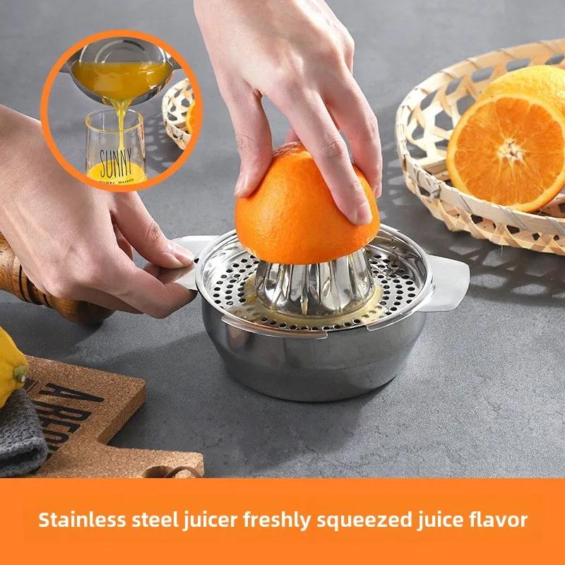 1 шт. Портативная соковыжималка для лимонов из нержавеющей стали и соковыжималка с чашей-контейнером, простая в использовании и удобная для апельсинов и лимонов