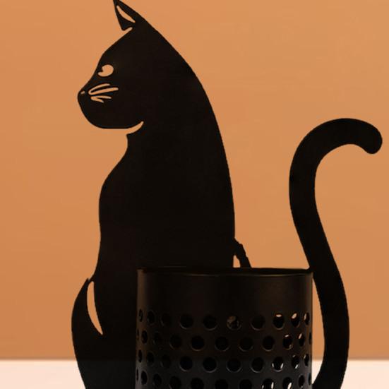 Настольный держатель для ручек, контейнер для кистей для макияжа, креативная форма, нержавеющий, устойчивый к коррозии, многофункциональный органайзер в форме кошки, органайзер для хранения ручек