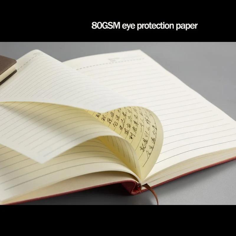 Утолщенный блокнот A6 для деловых заметок из овчины, 160 страниц, с подкладкой