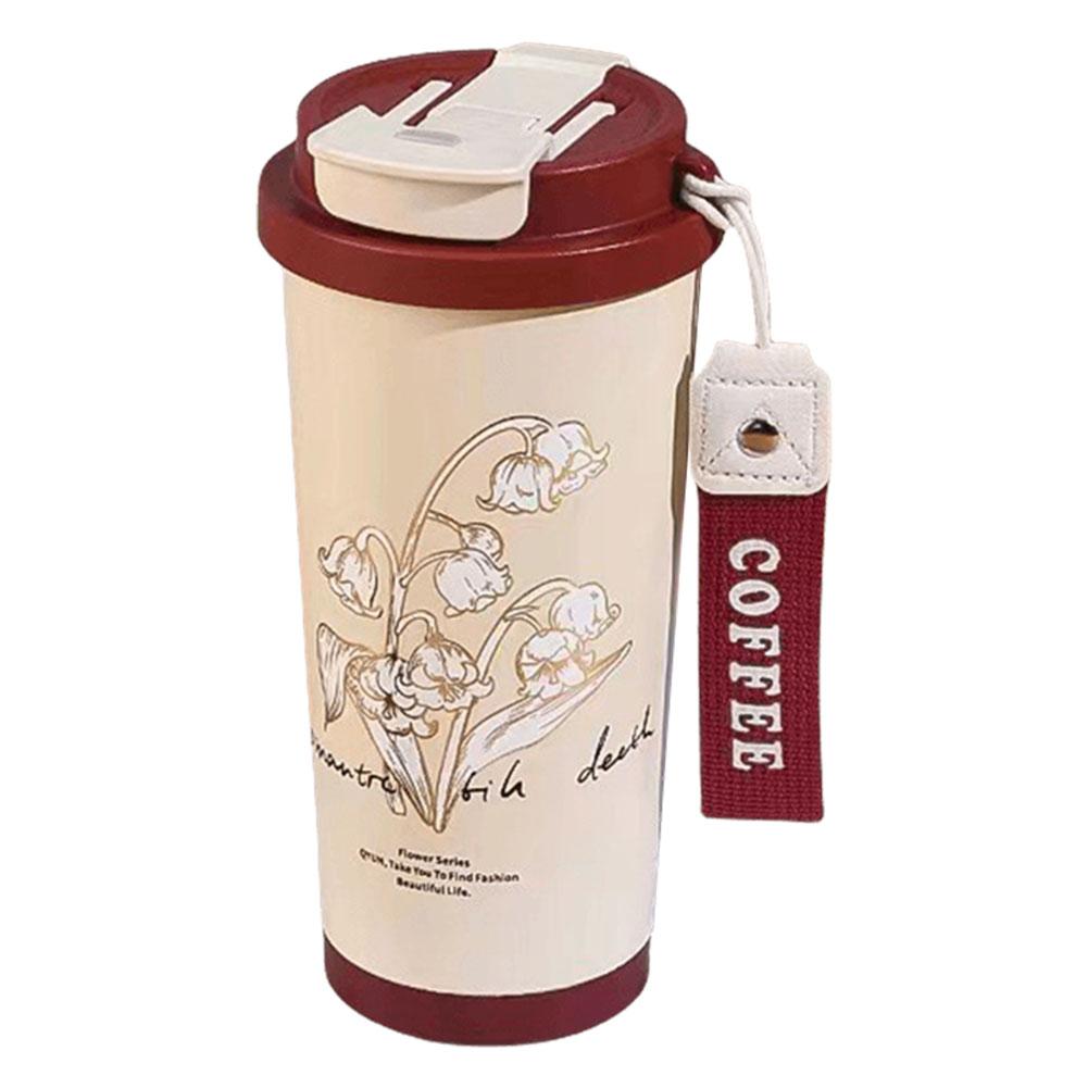 500 мл Кружка-термос Ландыш из нержавеющей стали Кавайный Цветочный Стакан для кофе Термостакан для воды Чашка Подарок для лучшей подруги на день рождения