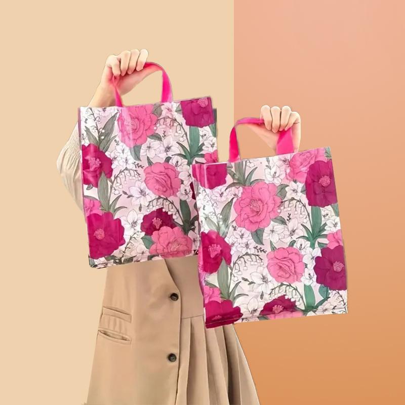 5шт пластиковая подарочная упаковка сумки сумки для покупок на День матери деловые принадлежности сумки с принтом камелии праздничные принадлежности
