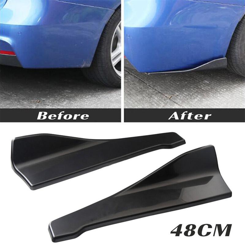 2X48 см задний бампер автомобиля полоса спойлер диффузор сплиттер защита от царапин крылышки из углеродного волокна боковая юбка