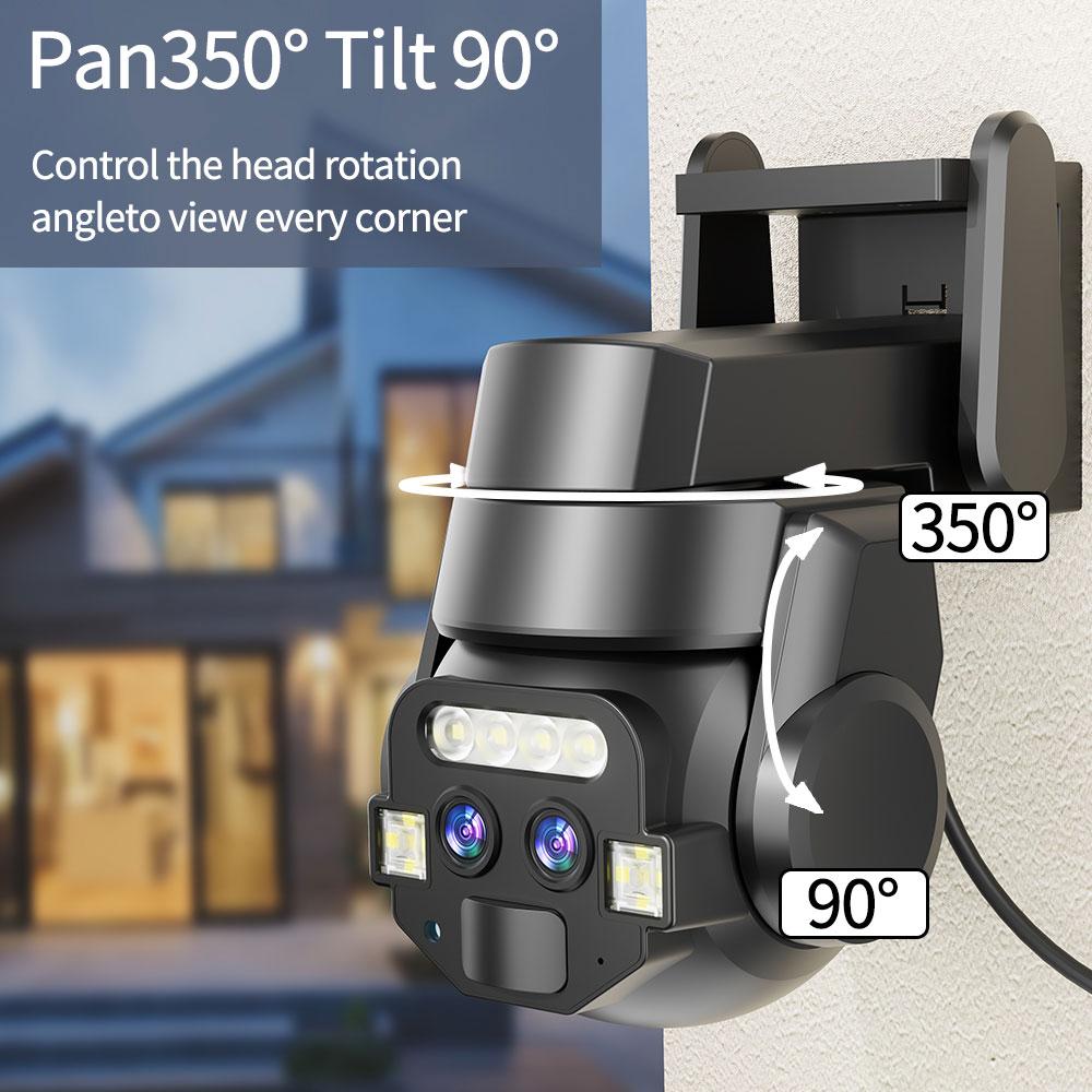 6MP Wifi PTZ 10X Zoom Уличная водонепроницаемая HD камера с двумя объективами и экраном AI Auto Tracking IP-камеры CCTV Видеонаблюдение