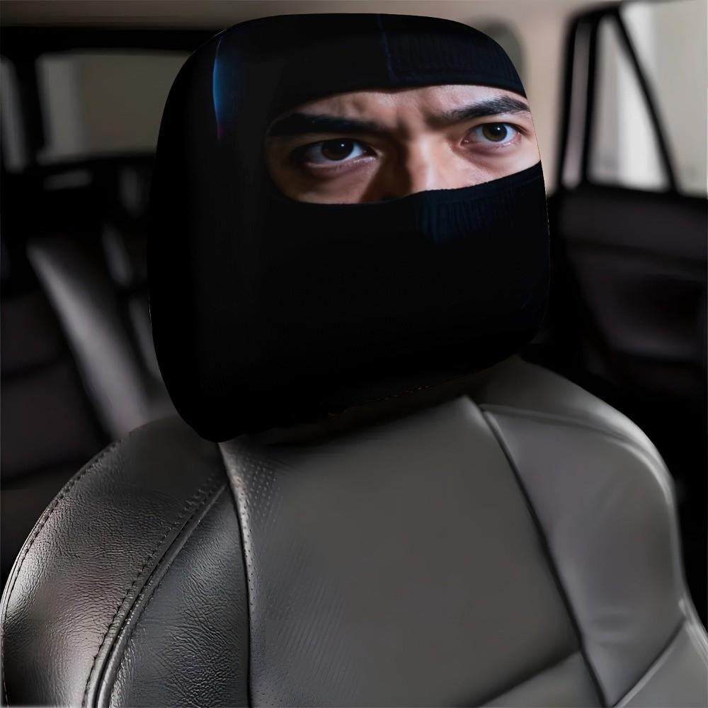 2PCS Realistic Printing Car Head Pillowcase Funny Seat Headrest Protector Gift for Car Lover