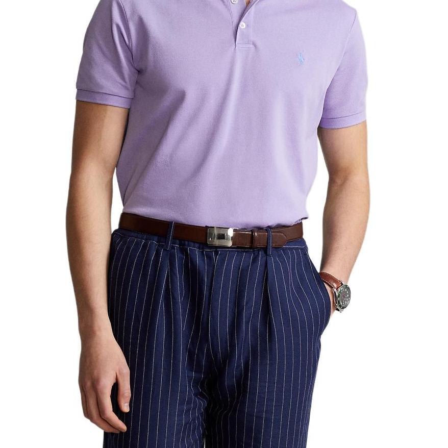 Polo Ralph Lauren Рубашка мужская с вышивкой логотипа маленькой пони, хлопок, с коротким рукавом, светло-фиолетовая, MNPOKNI1N821679-500