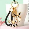 Creative Rhinestone Donkey Car Keychain Metal Keyring Unique Gift Idea For Friends