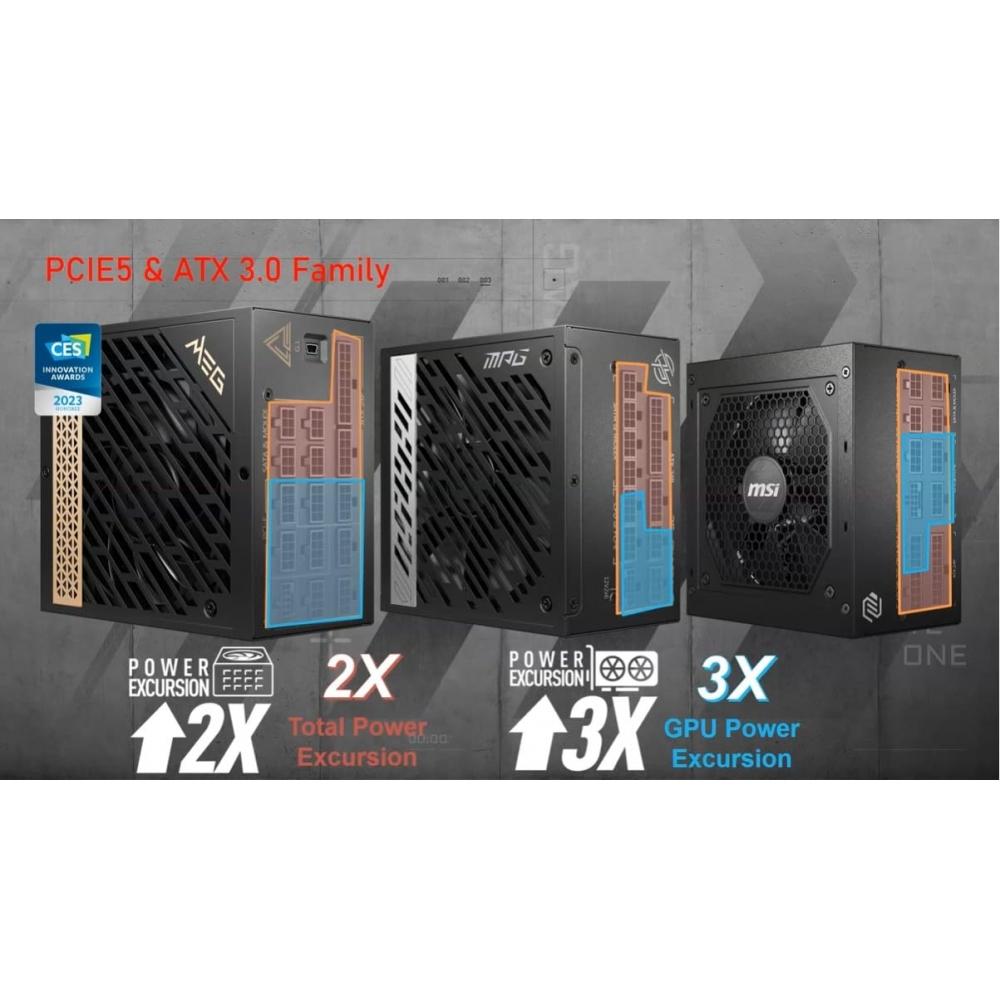 MSI 850W homemade PC power supply unit MPG A850G PCIE5 (80PLUS GOLD PCIe5.0ATX3.0 native compatible 10 year warranty) PS1