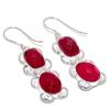 Ruby Natural Gemstone Handmade 925 Sterling Silver Earring 2.25" J1Q72