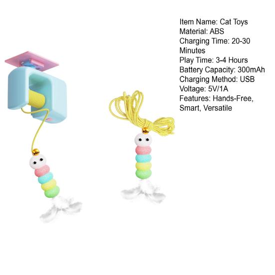 Retractable Cat Teaser Door Hanging Toy Kit Interactive Boredom Buster Self-Entertainment Toys for Kittens