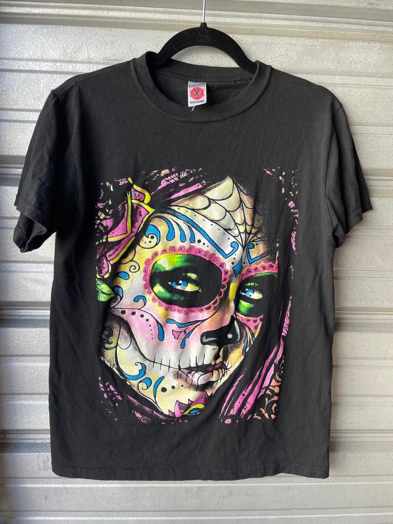 Rayton Футболка Dia De Los Muertos Расписной Череп Черная Мужская M