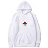 Harajuku Hoodie Sweatshirt Men Fashion Streetwear Rose Flower Print Hoodies Tops Pullover Mens Hoody Hooded Sweatshirt Clothes