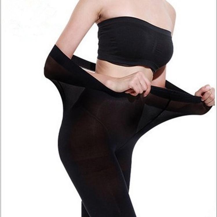 Эластичные чёрные колготки большого размера