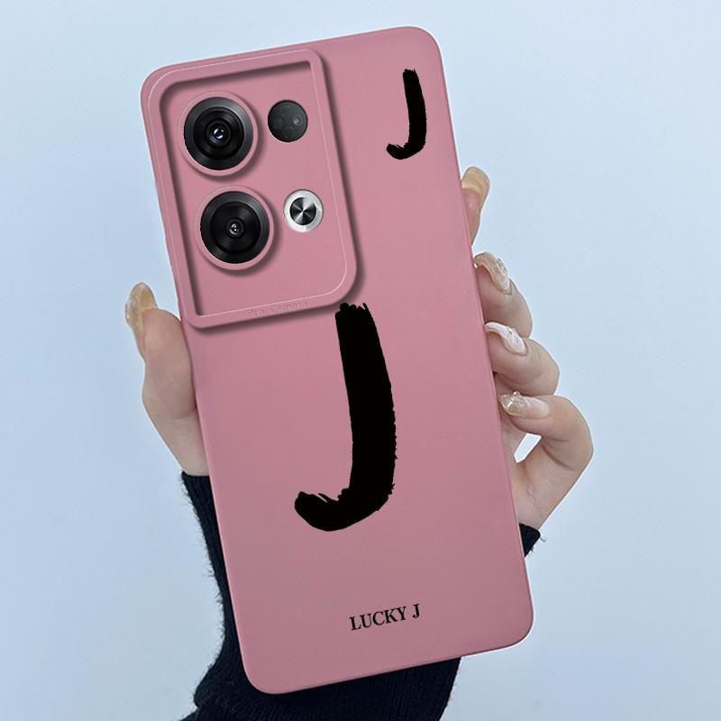 Для OPPO Reno 8 Pro 5G Reno8 Reno8 Pro Plus Ударопрочный Чехол для Телефона Счастливая Первая Буква Чехол Силиконовый Мягкий Матовый Задняя Крышка