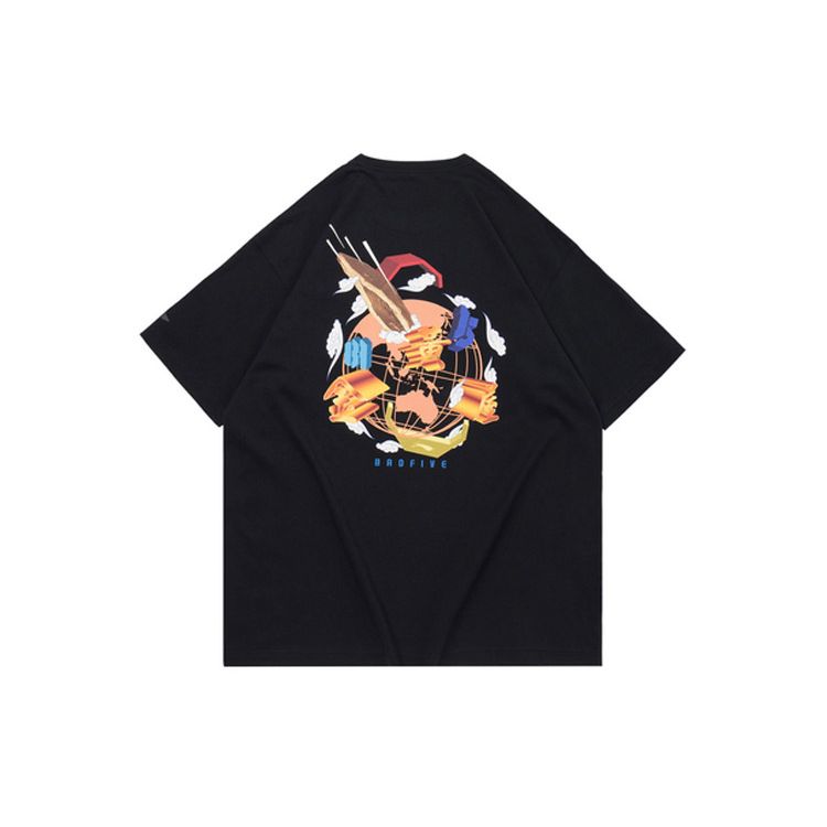 Li-Ning Материал SS20 Только в футболке с коротким рукавом с принтом Chu Мужские топы Черные AHSQ549-2