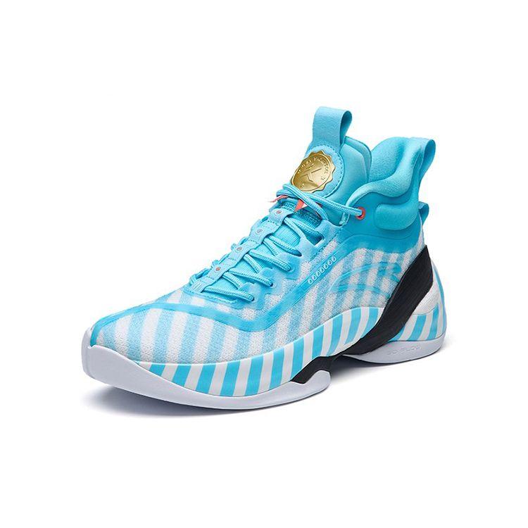 Anta Баскетбольные кроссовки KT7 Sailor Soup Nitrogen Technology с высоким берцем, нескользящие, мужские, белые, синие, 112231101-2