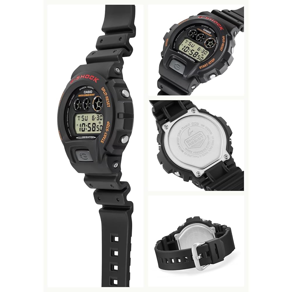Мужские часы Casio G-Shock DW-6900UB-9JF Черные Прочный дизайн Водонепроницаемые