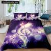 Music Notes Bedding Set for Kids Adult Duvet Cover King Queen Size Print Bed Set Home Textiles Bedclothes 2/3Pcs Duvet Cover Set