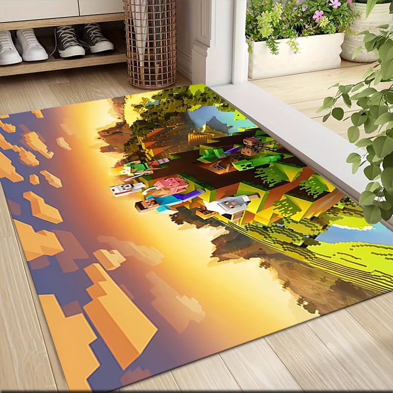 Minecraft Sunset Adventure Carpet Rug Soft Washable Antislip Home Living Room Sofa Mats Personalized Christmas Rug