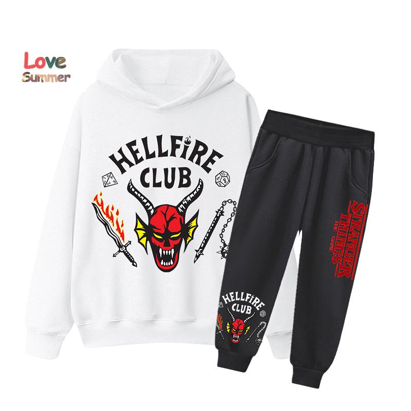 2025 Дешевые Популярные Новинки для Мальчика Девочки Повседневная Одежда Stranger Things Графика Повседневный Стиль Осень Зима Худи Спортивный Костюм