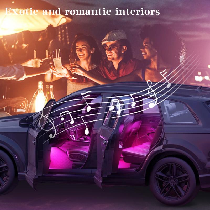 LED Automotive Bar Strip Lights Universal Car Interior Atmosphere Light Mood Foot Cigarette Lighter USB Decorative Signal Lamp