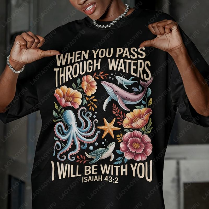 Isaiah 432 Bible Verse Unisex Adult Cotton Tshirts Christian Inspirational Quote Oneck Printed Tops Ropa Mujer Camiseta Hombre
