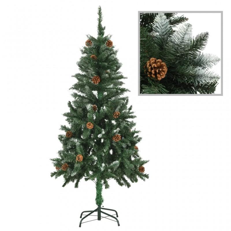 Day and Night - Day and Night Artificial Christmas Tree with Pine Cones and White Glitter 150 Cm