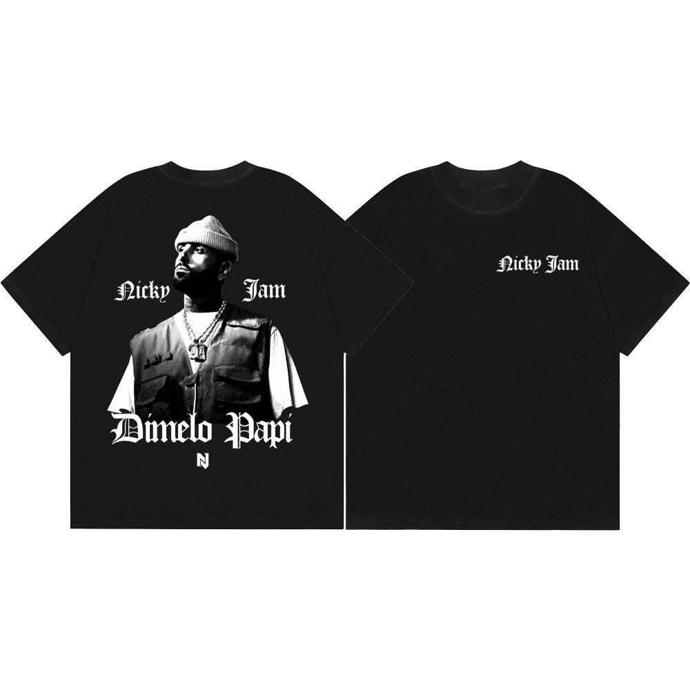 Rapper Nicky Jam Graphic T Shirts Men Women Hip Hop Vintage Short Sleeve Summer T-shirts High Quality Fashion Oversized T-shirt