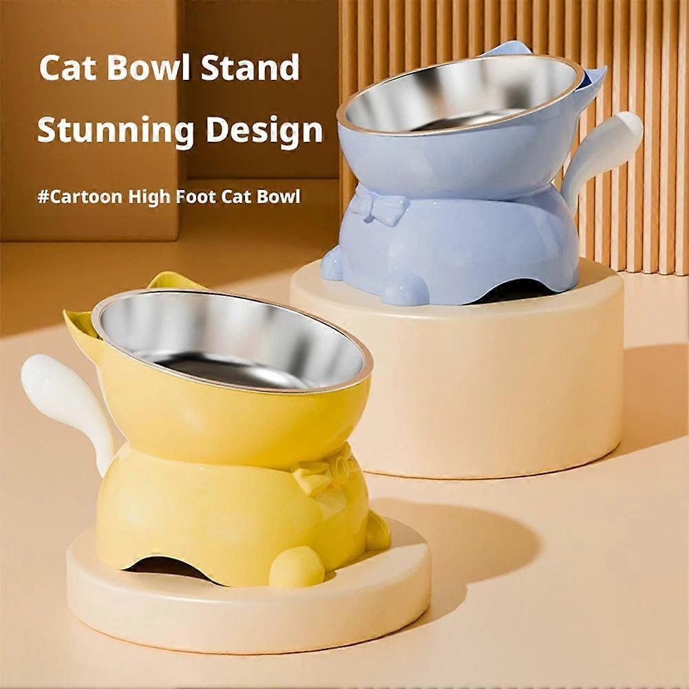 Elevated Cat Food Bowl - Stainless Steel Anti Tip Feeder